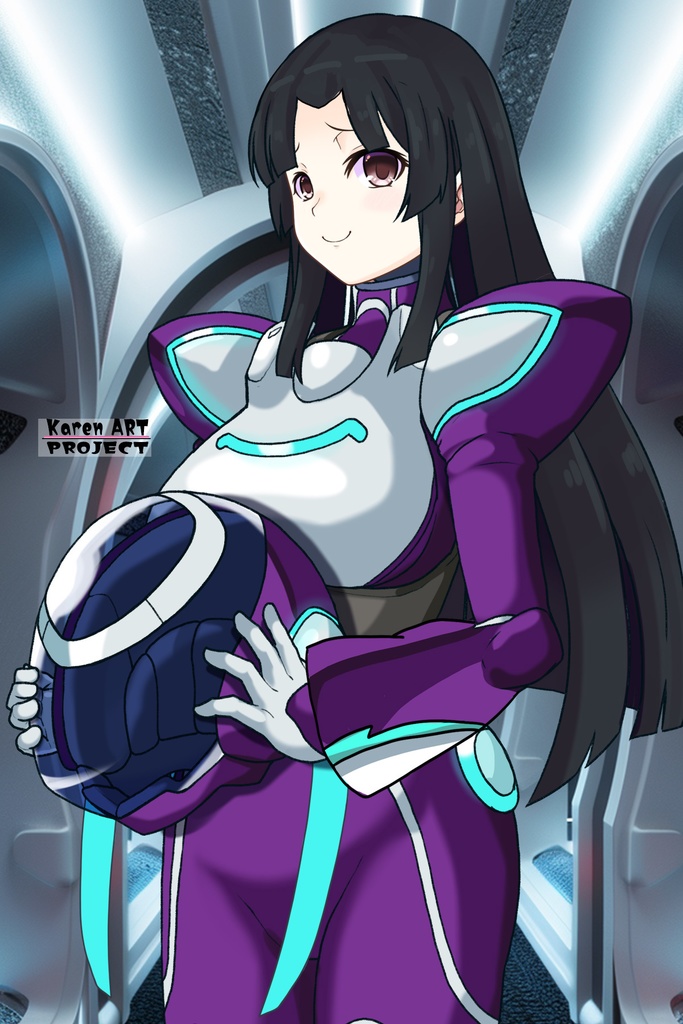 カレンちゃん+王留美のノーマルスーツ【機動戦士ガンダム00=Season2-02】 斜め前アングル Diagonal front angle Karen is wearing Wang Liu Mei's Normal Suit【Mobile Suit Gundam 00=Season2-02】