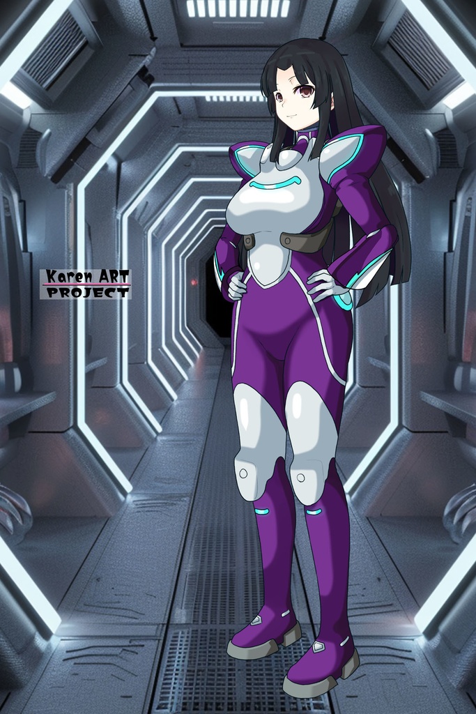 カレンちゃん+王留美のノーマルスーツ【機動戦士ガンダム00=Season2-02】 斜め前アングル Diagonal front angle Karen is wearing Wang Liu Mei's Normal Suit【Mobile Suit Gundam 00=Season2-02】