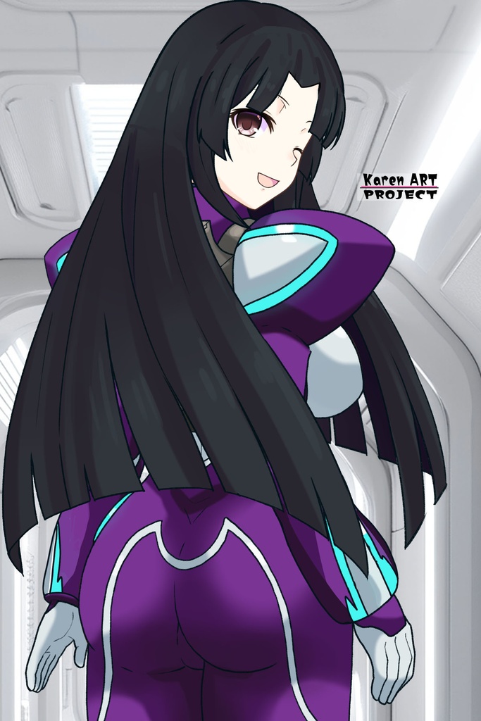 カレンちゃん+王留美のノーマルスーツ【機動戦士ガンダム00=Season2-03】 背面 Back Angle Karen is wearing Wang Liu Mei's Normal Suit【Mobile Suit Gundam 00=Season2-03】