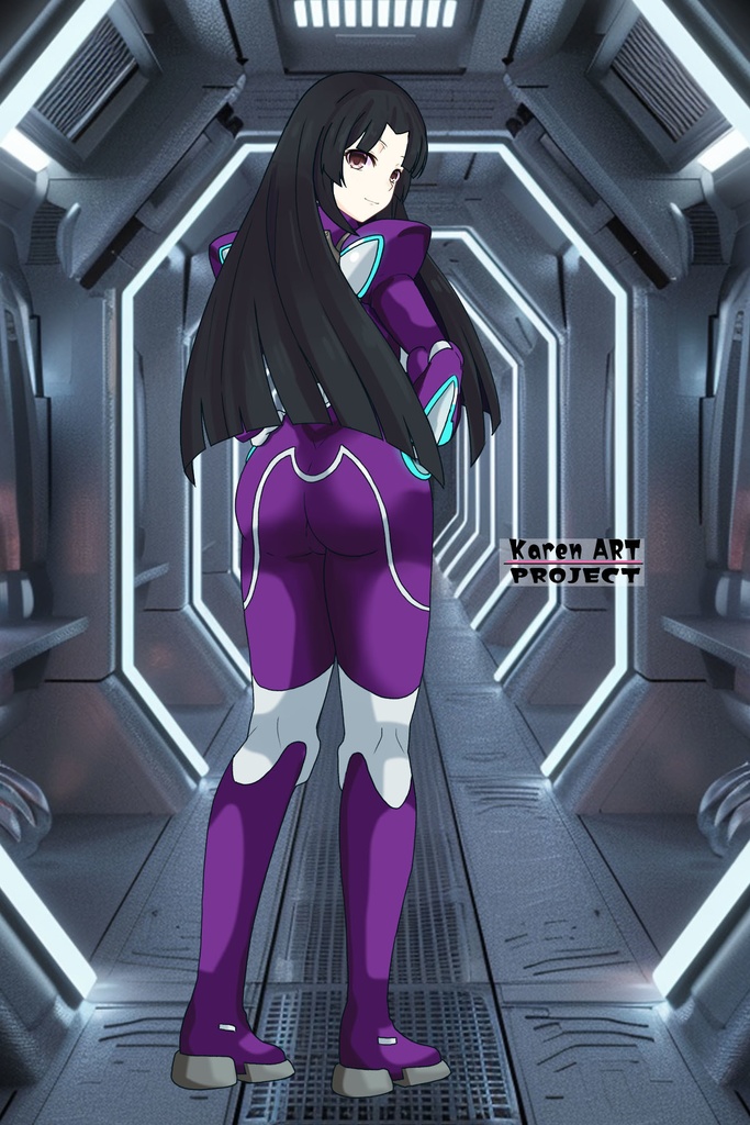 カレンちゃん+王留美のノーマルスーツ【機動戦士ガンダム00=Season2-03】 背面 Back Angle Karen is wearing Wang Liu Mei's Normal Suit【Mobile Suit Gundam 00=Season2-03】