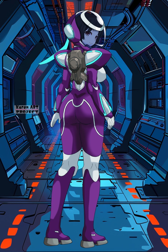 カレンちゃん+王留美のノーマルスーツ【機動戦士ガンダム00=Season2-03】 背面 Back Angle Karen is wearing Wang Liu Mei's Normal Suit【Mobile Suit Gundam 00=Season2-03】