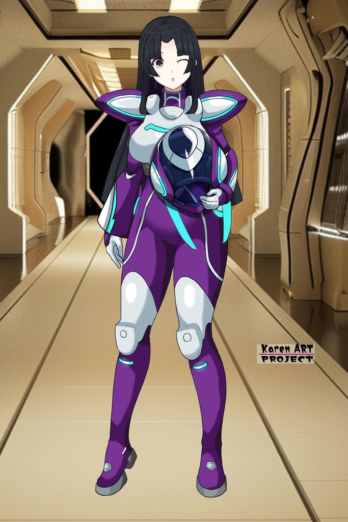 カレンちゃん+王留美のノーマルスーツ【機動戦士ガンダム00=Season2-04】 正面Sポーズ Front S-POSE Karen is wearing Wang Liu Mei's Normal Suit【Mobile Suit Gundam 00=Season2-04】