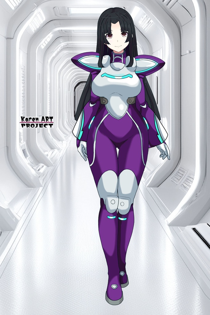 カレンちゃん+王留美のノーマルスーツ【機動戦士ガンダム00=Season2-04】 正面Sポーズ Front S-POSE Karen is wearing Wang Liu Mei's Normal Suit【Mobile Suit Gundam 00=Season2-04】