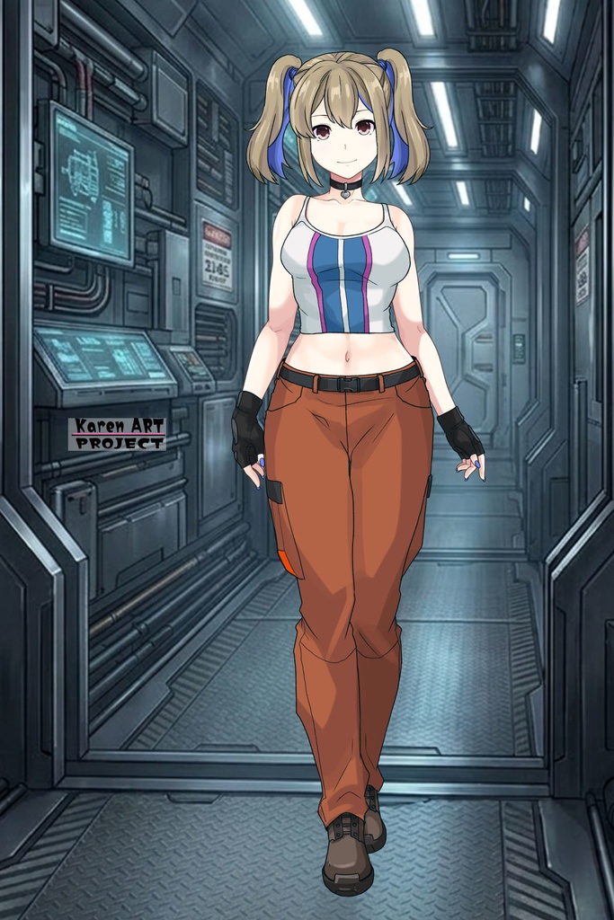 カレンちゃん+ハーラ・モーリーの作業服【機動戦士ガンダム 閃光のハサウェイ-01】 Karen is wearing HALA・MORLEY's Work Clothes【Mobile Suit Gundam: Hathaway's Flash-01】