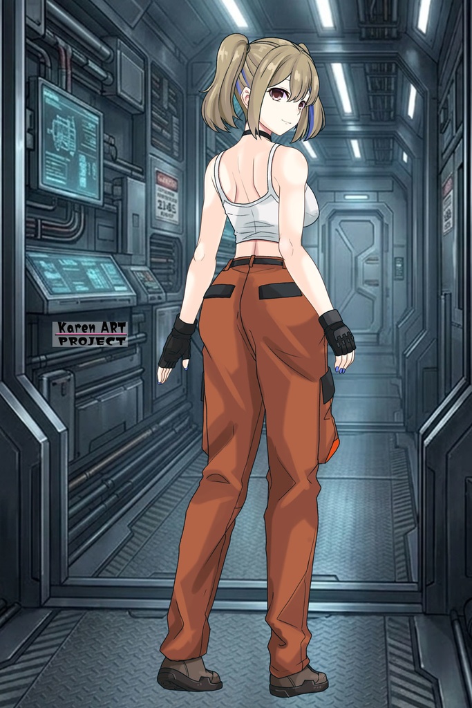 カレンちゃん+ハーラ・モーリーの作業服【機動戦士ガンダム 閃光のハサウェイ-01】 Karen is wearing HALA・MORLEY's Work Clothes【Mobile Suit Gundam: Hathaway's Flash-01】