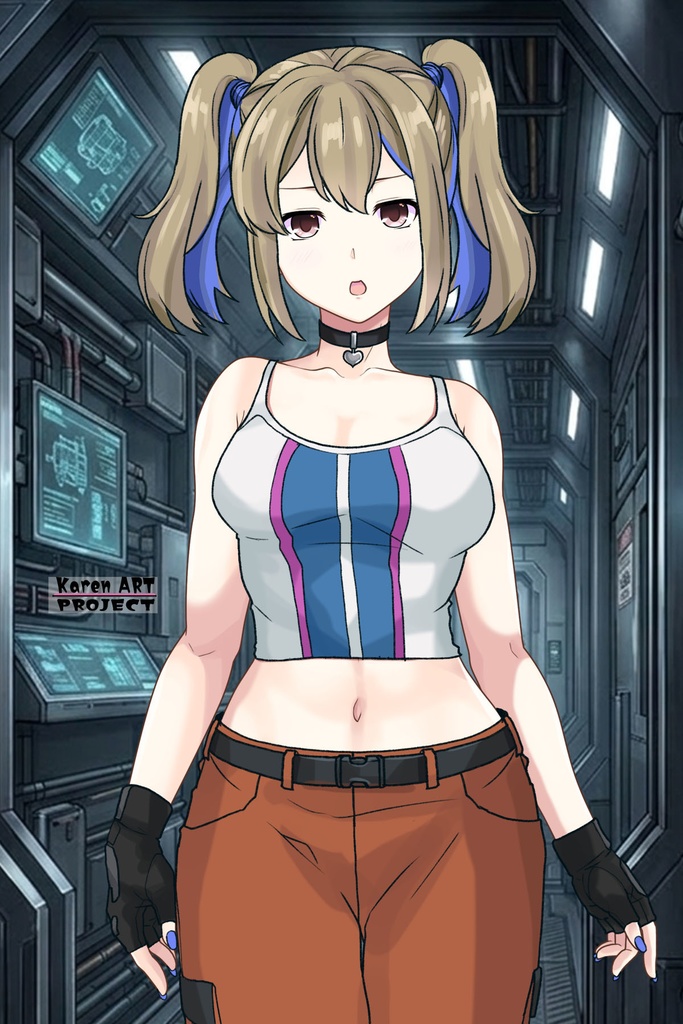 カレンちゃん+ハーラ・モーリーの作業服【機動戦士ガンダム 閃光のハサウェイ-01】 Karen is wearing HALA・MORLEY's Work Clothes【Mobile Suit Gundam: Hathaway's Flash-01】