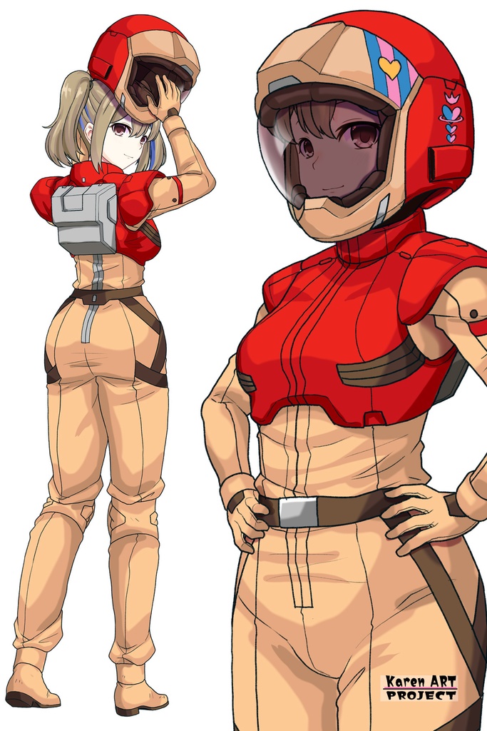 カレンちゃん+ハーラ・モーリーのノーマルスーツ【機動戦士ガンダム 閃光のハサウェイ-02】 斜め前アングル Diagonal front angle Karen is wearing HALA・MORLEY's Normal Suit【Mobile Suit Gundam: Hathaway's Flash-02】