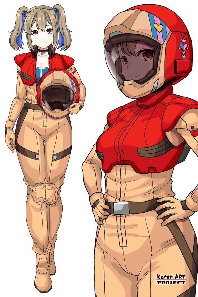 カレンちゃん+ハーラ・モーリーのノーマルスーツ【機動戦士ガンダム 閃光のハサウェイ-02】 斜め前アングル Diagonal front angle Karen is wearing HALA・MORLEY's Normal Suit【Mobile Suit Gundam: Hathaway's Flash-02】