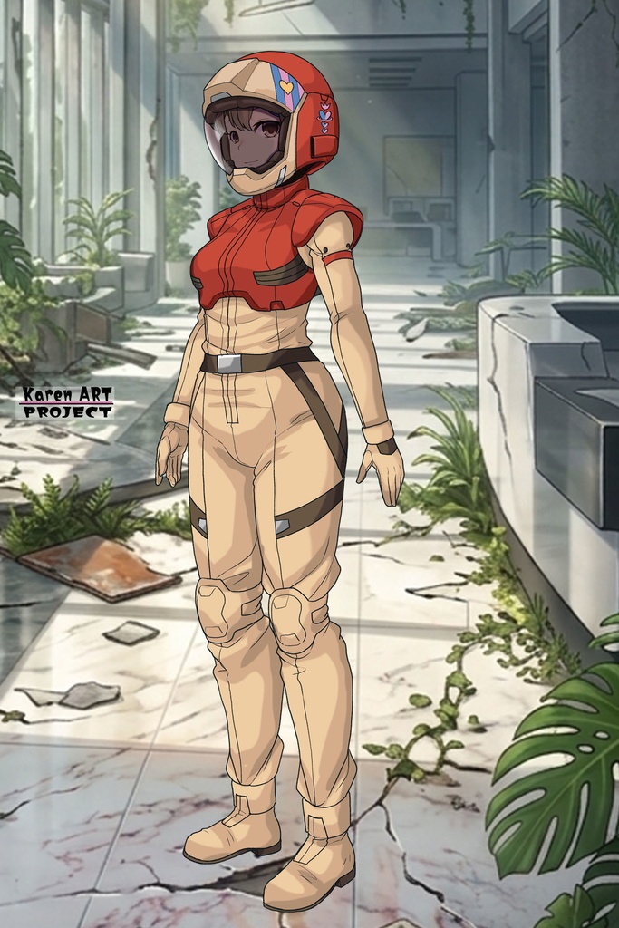 カレンちゃん+ハーラ・モーリーのノーマルスーツ【機動戦士ガンダム 閃光のハサウェイ-02】 斜め前アングル Diagonal front angle Karen is wearing HALA・MORLEY's Normal Suit【Mobile Suit Gundam: Hathaway's Flash-02】