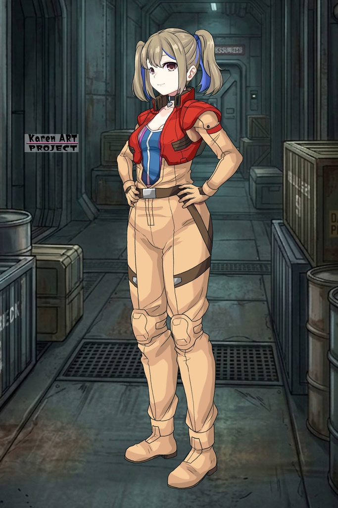 カレンちゃん+ハーラ・モーリーのノーマルスーツ【機動戦士ガンダム 閃光のハサウェイ-02】 斜め前アングル Diagonal front angle Karen is wearing HALA・MORLEY's Normal Suit【Mobile Suit Gundam: Hathaway's Flash-02】