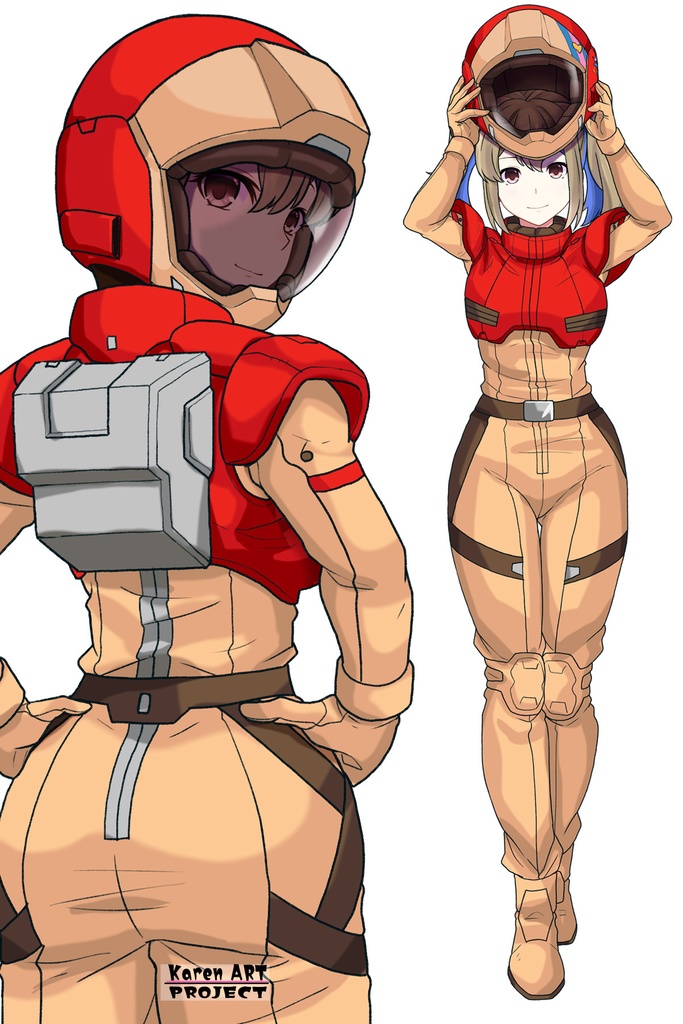 カレンちゃん+ハーラ・モーリーのノーマルスーツ【機動戦士ガンダム 閃光のハサウェイ-03】 背面 Back Angle Karen is wearing HALA・MORLEY's Normal Suit【Mobile Suit Gundam: Hathaway's Flash-03】