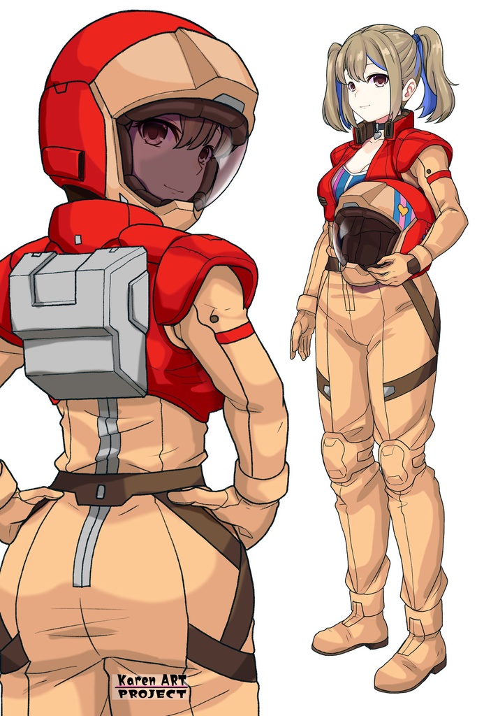 カレンちゃん+ハーラ・モーリーのノーマルスーツ【機動戦士ガンダム 閃光のハサウェイ-03】 背面 Back Angle Karen is wearing HALA・MORLEY's Normal Suit【Mobile Suit Gundam: Hathaway's Flash-03】