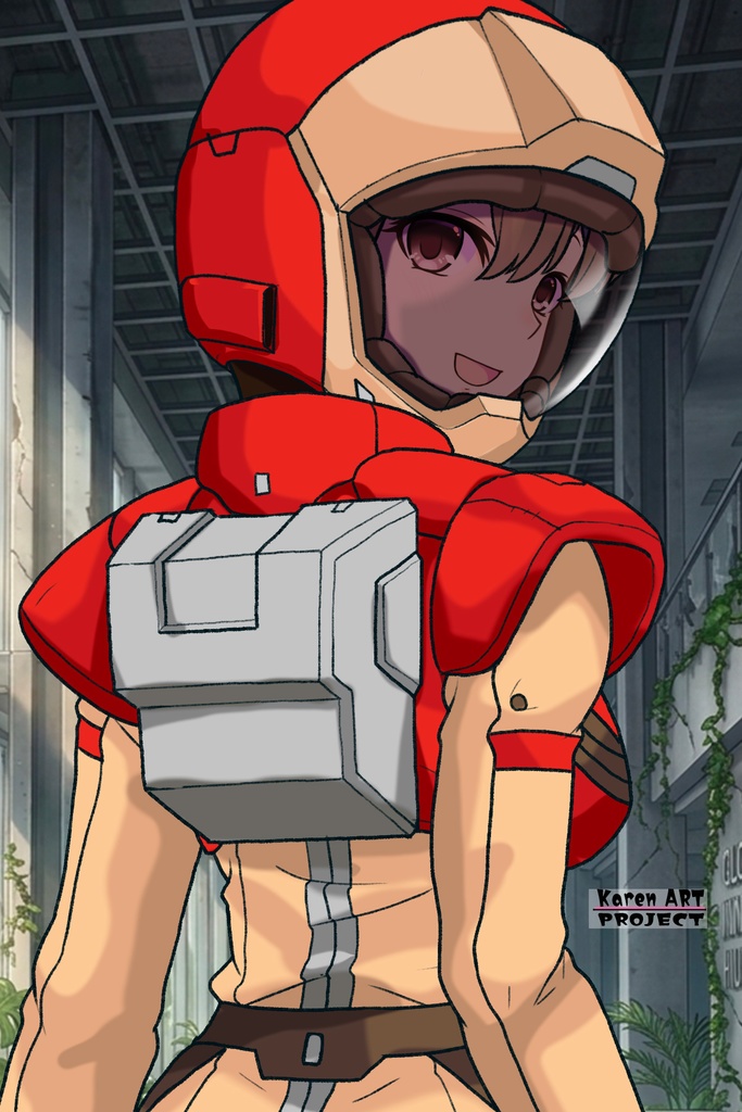 カレンちゃん+ハーラ・モーリーのノーマルスーツ【機動戦士ガンダム 閃光のハサウェイ-03】 背面 Back Angle Karen is wearing HALA・MORLEY's Normal Suit【Mobile Suit Gundam: Hathaway's Flash-03】