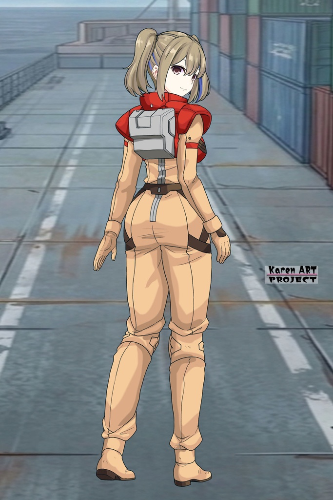 カレンちゃん+ハーラ・モーリーのノーマルスーツ【機動戦士ガンダム 閃光のハサウェイ-03】 背面 Back Angle Karen is wearing HALA・MORLEY's Normal Suit【Mobile Suit Gundam: Hathaway's Flash-03】