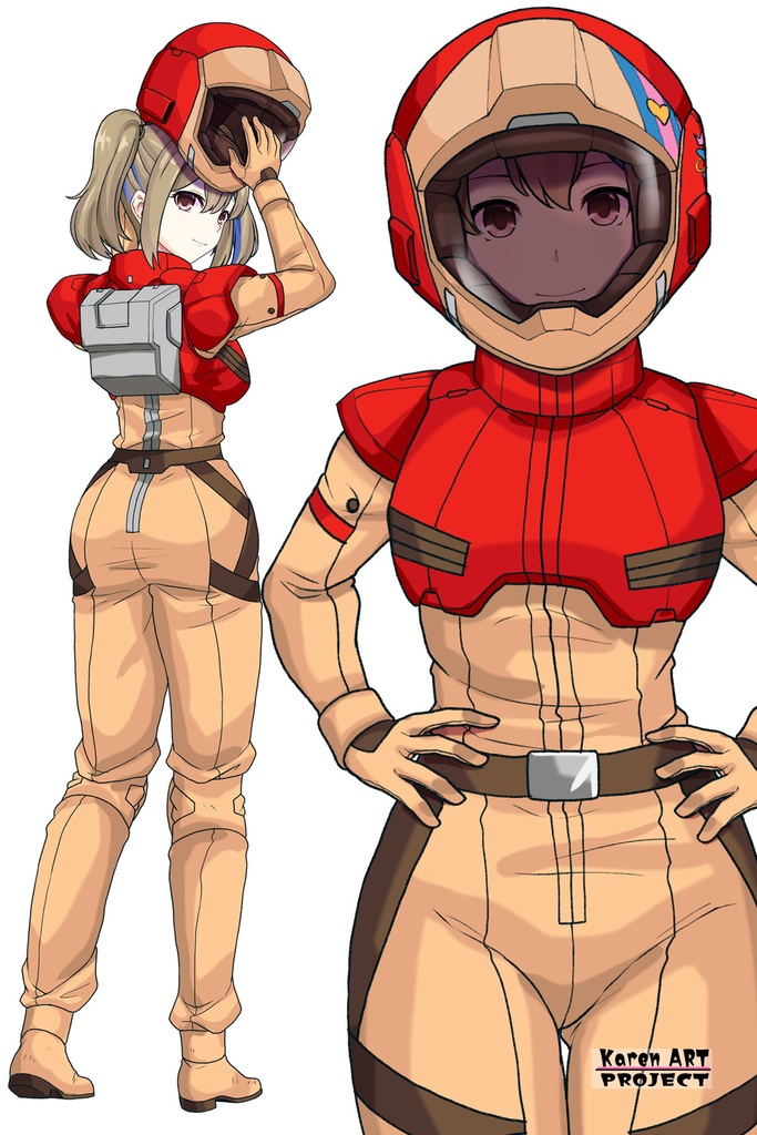 カレンちゃん+ハーラ・モーリーのノーマルスーツ【機動戦士ガンダム 閃光のハサウェイ-04】 正面Sポーズ Front S-POSE Karen is wearing HALA・MORLEY's Normal Suit【Mobile Suit Gundam: Hathaway's Flash-04】