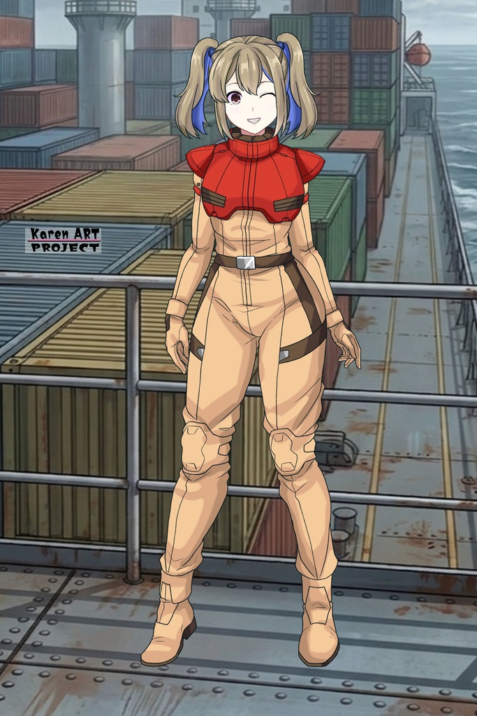 カレンちゃん+ハーラ・モーリーのノーマルスーツ【機動戦士ガンダム 閃光のハサウェイ-04】 正面Sポーズ Front S-POSE Karen is wearing HALA・MORLEY's Normal Suit【Mobile Suit Gundam: Hathaway's Flash-04】