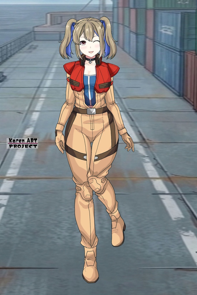 カレンちゃん+ハーラ・モーリーのノーマルスーツ【機動戦士ガンダム 閃光のハサウェイ-04】 正面Sポーズ Front S-POSE Karen is wearing HALA・MORLEY's Normal Suit【Mobile Suit Gundam: Hathaway's Flash-04】