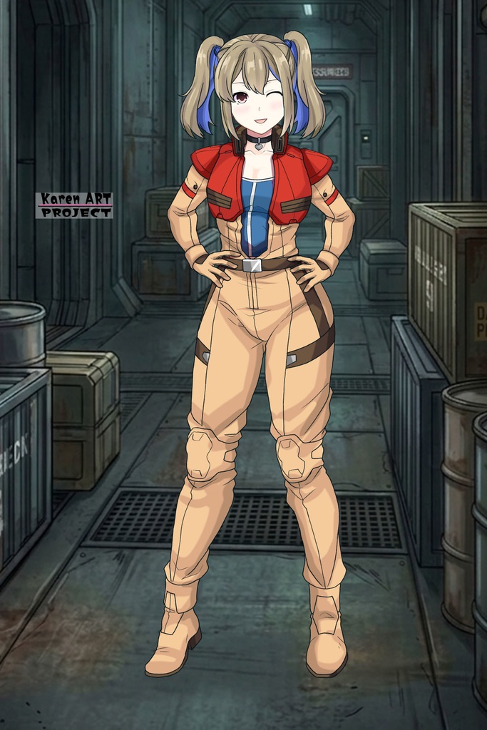 カレンちゃん+ハーラ・モーリーのノーマルスーツ【機動戦士ガンダム 閃光のハサウェイ-04】 正面Sポーズ Front S-POSE Karen is wearing HALA・MORLEY's Normal Suit【Mobile Suit Gundam: Hathaway's Flash-04】