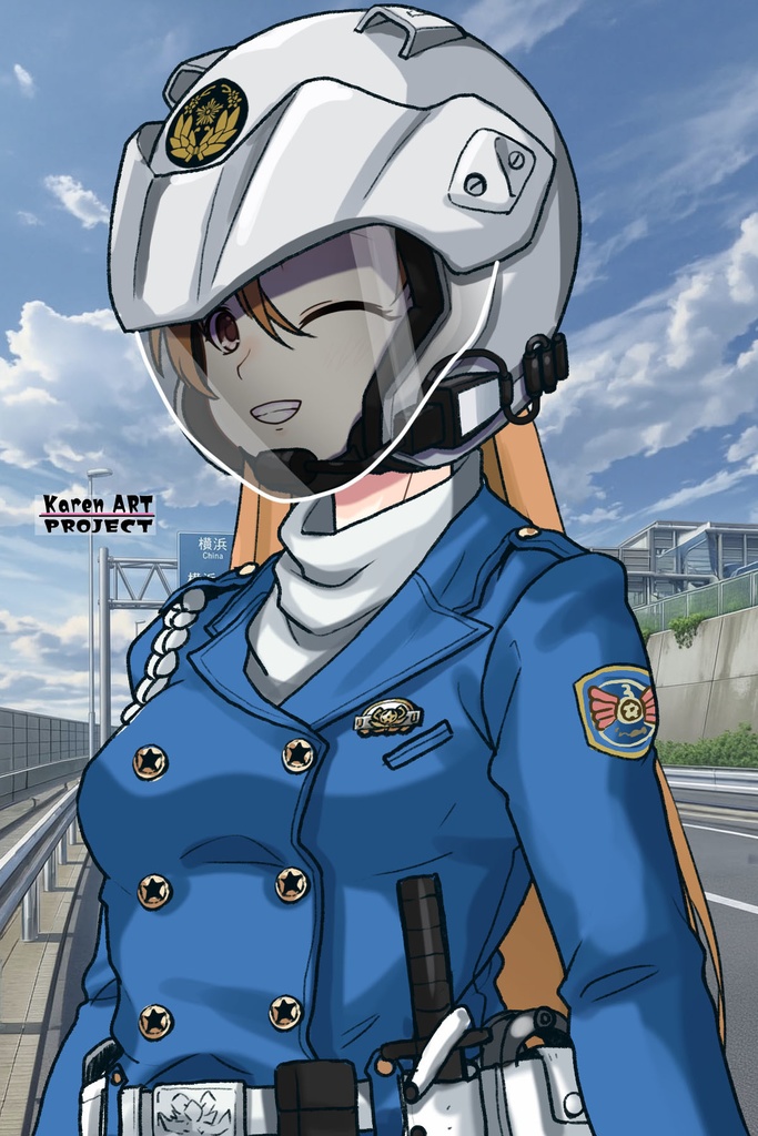 カレンちゃん+萩原千速のライダースーツ【名探偵コナン ハイウェイの堕天使-01】 斜め前アングル Diagonal front angle Karen is wearing Chihaya Hagiwara's Motorcycle suit【Detective Conan: Fallen Angel Of The Highway-01】