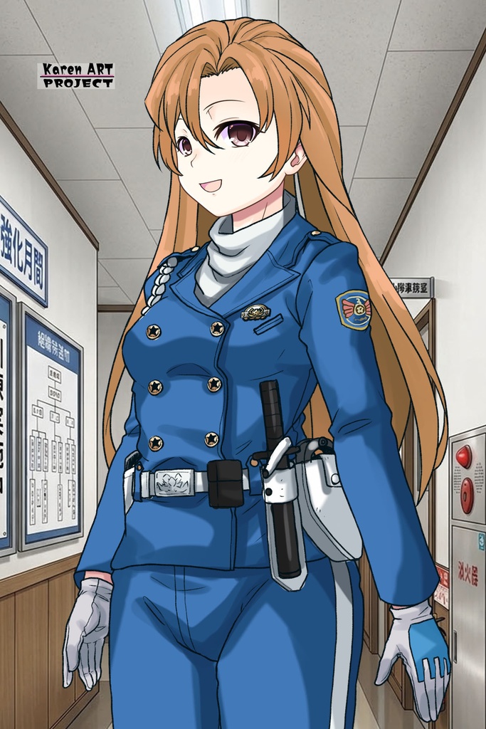 カレンちゃん+萩原千速のライダースーツ【名探偵コナン ハイウェイの堕天使-01】 斜め前アングル Diagonal front angle Karen is wearing Chihaya Hagiwara's Motorcycle suit【Detective Conan: Fallen Angel Of The Highway-01】