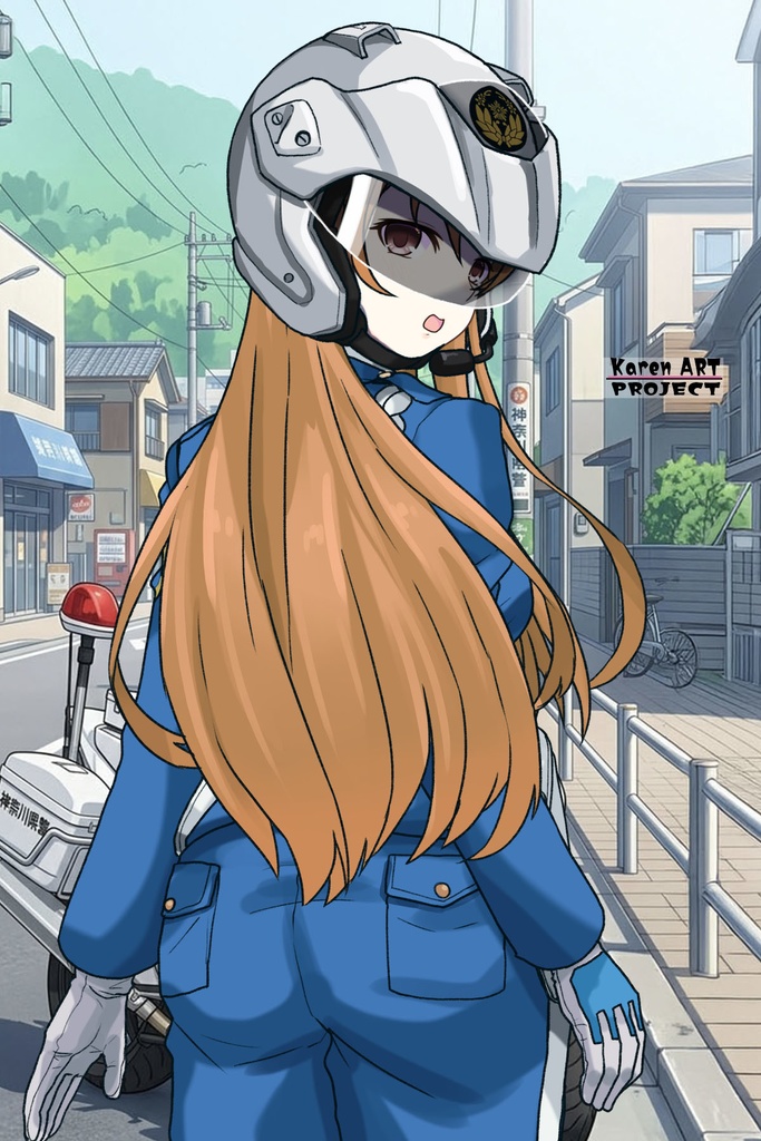 カレンちゃん+萩原千速のライダースーツ【名探偵コナン ハイウェイの堕天使-02】 背面 Back Angle Karen is wearing Chihaya Hagiwara's Motorcycle suit【Detective Conan: Fallen Angel Of The Highway-02】