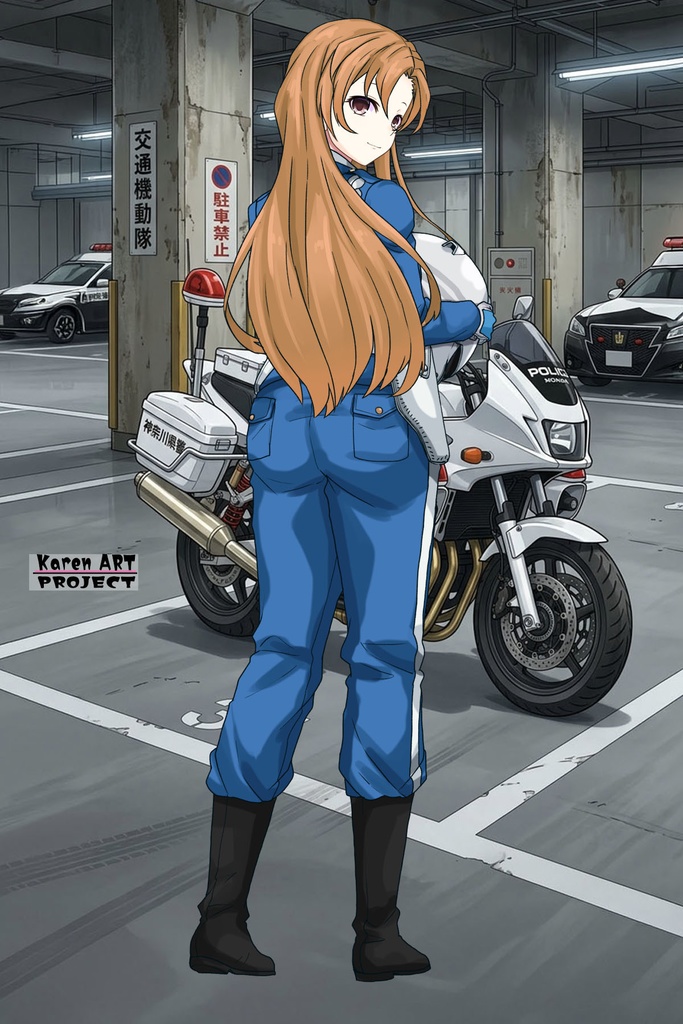 カレンちゃん+萩原千速のライダースーツ【名探偵コナン ハイウェイの堕天使-02】 背面 Back Angle Karen is wearing Chihaya Hagiwara's Motorcycle suit【Detective Conan: Fallen Angel Of The Highway-02】