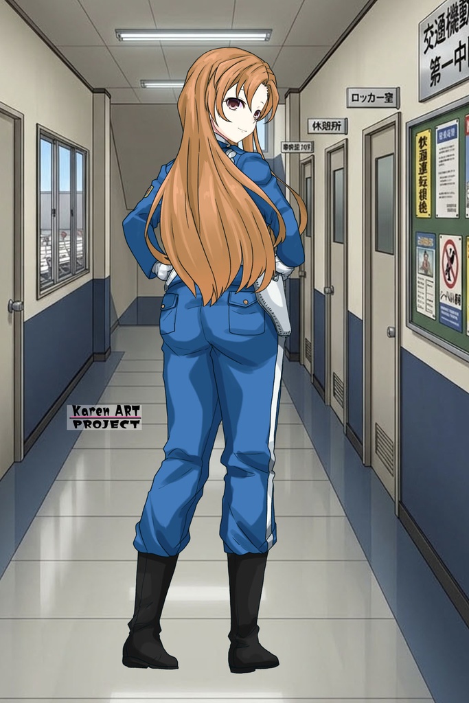 カレンちゃん+萩原千速のライダースーツ【名探偵コナン ハイウェイの堕天使-02】 背面 Back Angle Karen is wearing Chihaya Hagiwara's Motorcycle suit【Detective Conan: Fallen Angel Of The Highway-02】