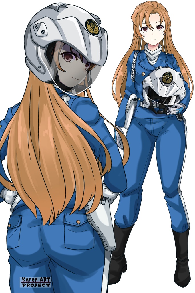 カレンちゃん+萩原千速のライダースーツ【名探偵コナン ハイウェイの堕天使-02】 背面 Back Angle Karen is wearing Chihaya Hagiwara's Motorcycle suit【Detective Conan: Fallen Angel Of The Highway-02】