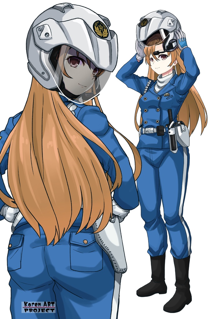 カレンちゃん+萩原千速のライダースーツ【名探偵コナン ハイウェイの堕天使-02】 背面 Back Angle Karen is wearing Chihaya Hagiwara's Motorcycle suit【Detective Conan: Fallen Angel Of The Highway-02】