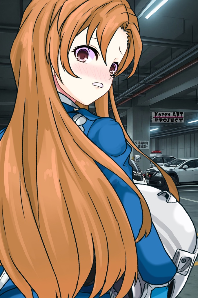 カレンちゃん+萩原千速のライダースーツ【名探偵コナン ハイウェイの堕天使-02】 背面 Back Angle Karen is wearing Chihaya Hagiwara's Motorcycle suit【Detective Conan: Fallen Angel Of The Highway-02】