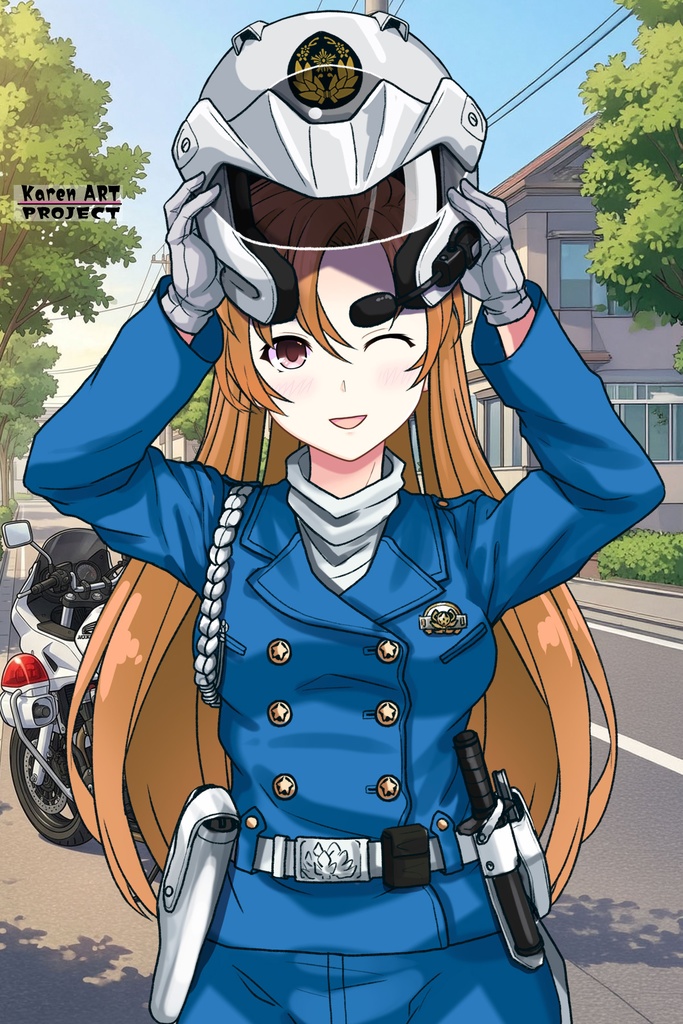 カレンちゃん+萩原千速のライダースーツ【名探偵コナン ハイウェイの堕天使-03】 正面Sポーズ Front S-POSE Karen is wearing Chihaya Hagiwara's Motorcycle suit【Detective Conan: Fallen Angel Of The Highway-03】