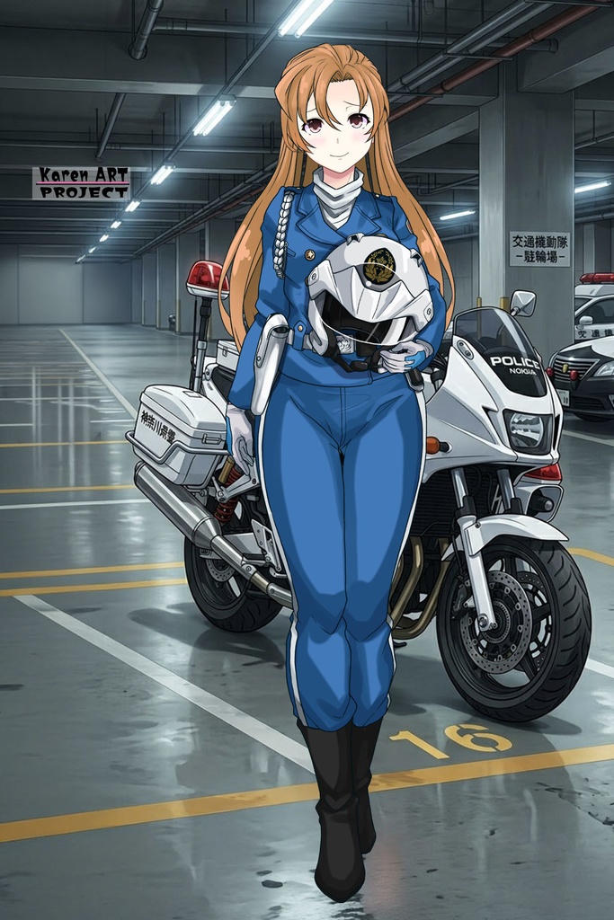 カレンちゃん+萩原千速のライダースーツ【名探偵コナン ハイウェイの堕天使-03】 正面Sポーズ Front S-POSE Karen is wearing Chihaya Hagiwara's Motorcycle suit【Detective Conan: Fallen Angel Of The Highway-03】