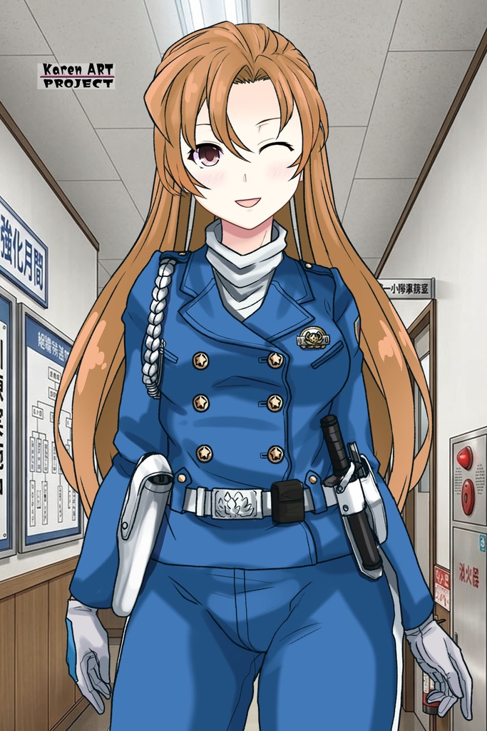 カレンちゃん+萩原千速のライダースーツ【名探偵コナン ハイウェイの堕天使-03】 正面Sポーズ Front S-POSE Karen is wearing Chihaya Hagiwara's Motorcycle suit【Detective Conan: Fallen Angel Of The Highway-03】