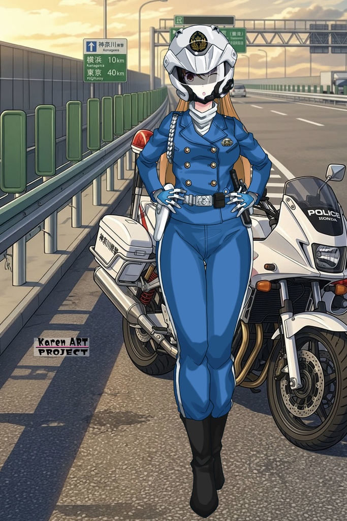 カレンちゃん+萩原千速のライダースーツ【名探偵コナン ハイウェイの堕天使-03】 正面Sポーズ Front S-POSE Karen is wearing Chihaya Hagiwara's Motorcycle suit【Detective Conan: Fallen Angel Of The Highway-03】