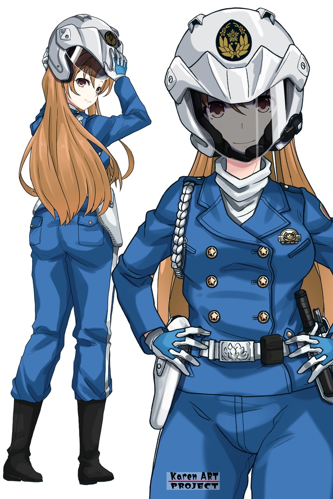 カレンちゃん+萩原千速のライダースーツ【名探偵コナン ハイウェイの堕天使-03】 正面Sポーズ Front S-POSE Karen is wearing Chihaya Hagiwara's Motorcycle suit【Detective Conan: Fallen Angel Of The Highway-03】