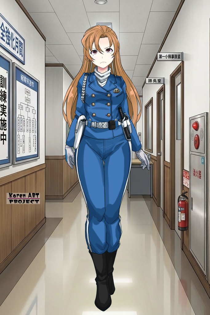 カレンちゃん+萩原千速のライダースーツ【名探偵コナン ハイウェイの堕天使-03】 正面Sポーズ Front S-POSE Karen is wearing Chihaya Hagiwara's Motorcycle suit【Detective Conan: Fallen Angel Of The Highway-03】