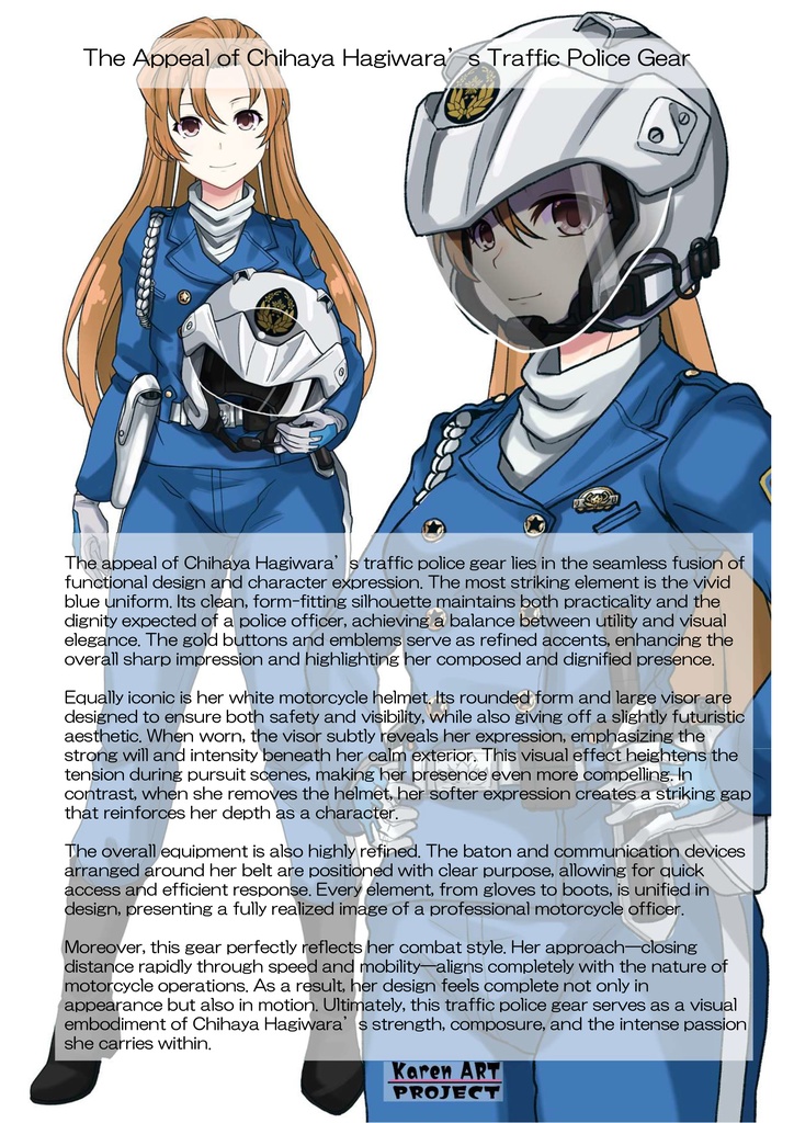 カレンちゃん+萩原千速のライダースーツ【名探偵コナン ハイウェイの堕天使-04】 正面 Front Angle Karen is wearing Chihaya Hagiwara's Motorcycle suit【Detective Conan: Fallen Angel Of The Highway-04】