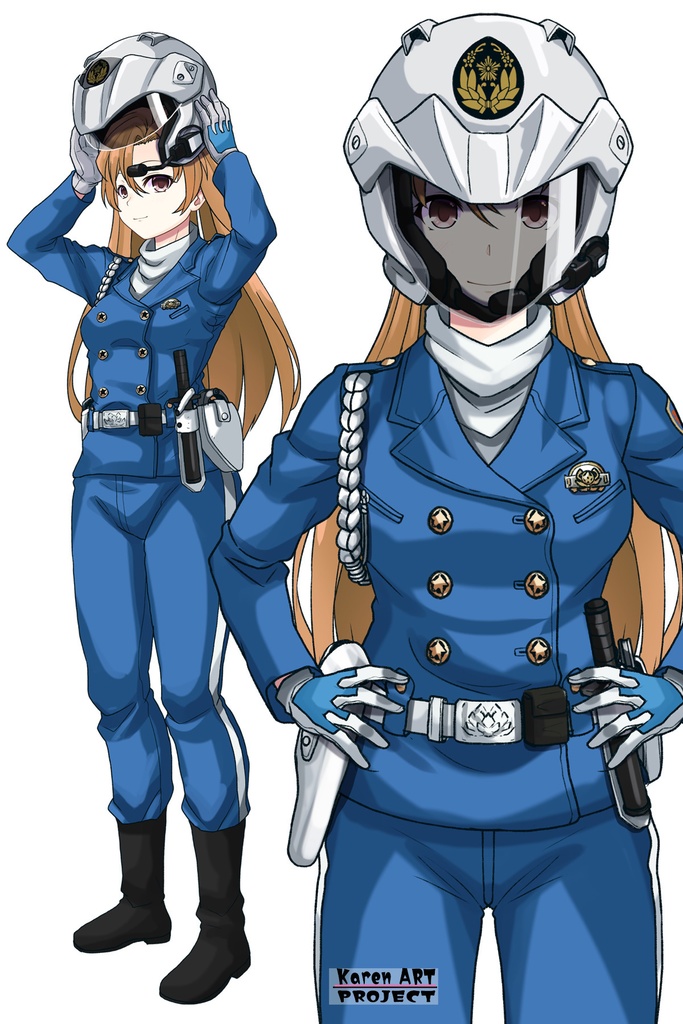 カレンちゃん+萩原千速のライダースーツ【名探偵コナン ハイウェイの堕天使-04】 正面 Front Angle Karen is wearing Chihaya Hagiwara's Motorcycle suit【Detective Conan: Fallen Angel Of The Highway-04】
