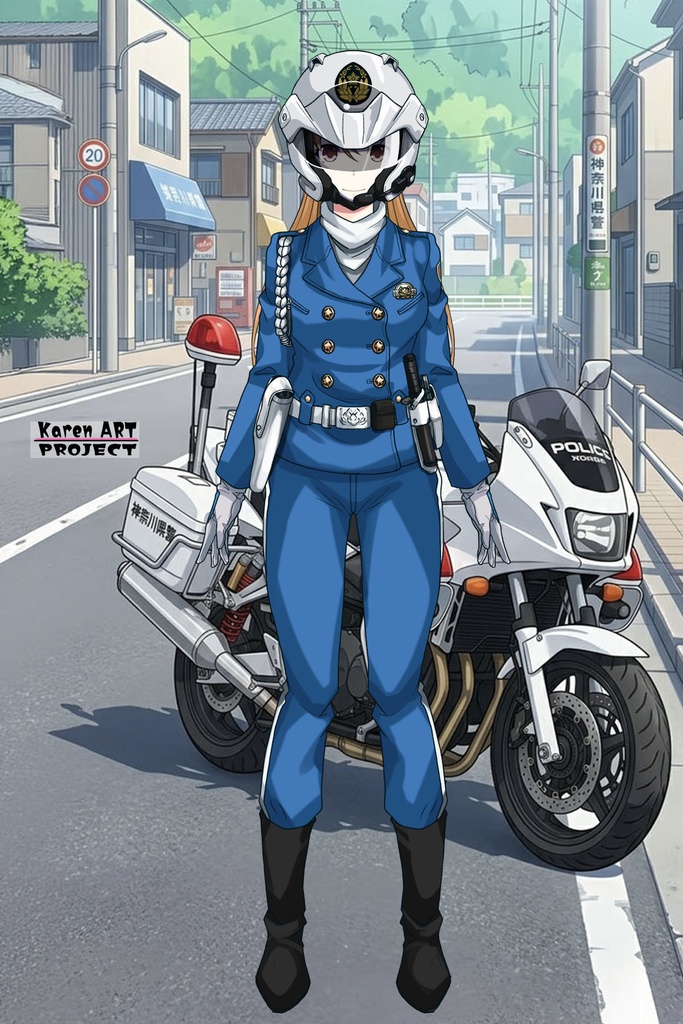 カレンちゃん+萩原千速のライダースーツ【名探偵コナン ハイウェイの堕天使-04】 正面 Front Angle Karen is wearing Chihaya Hagiwara's Motorcycle suit【Detective Conan: Fallen Angel Of The Highway-04】