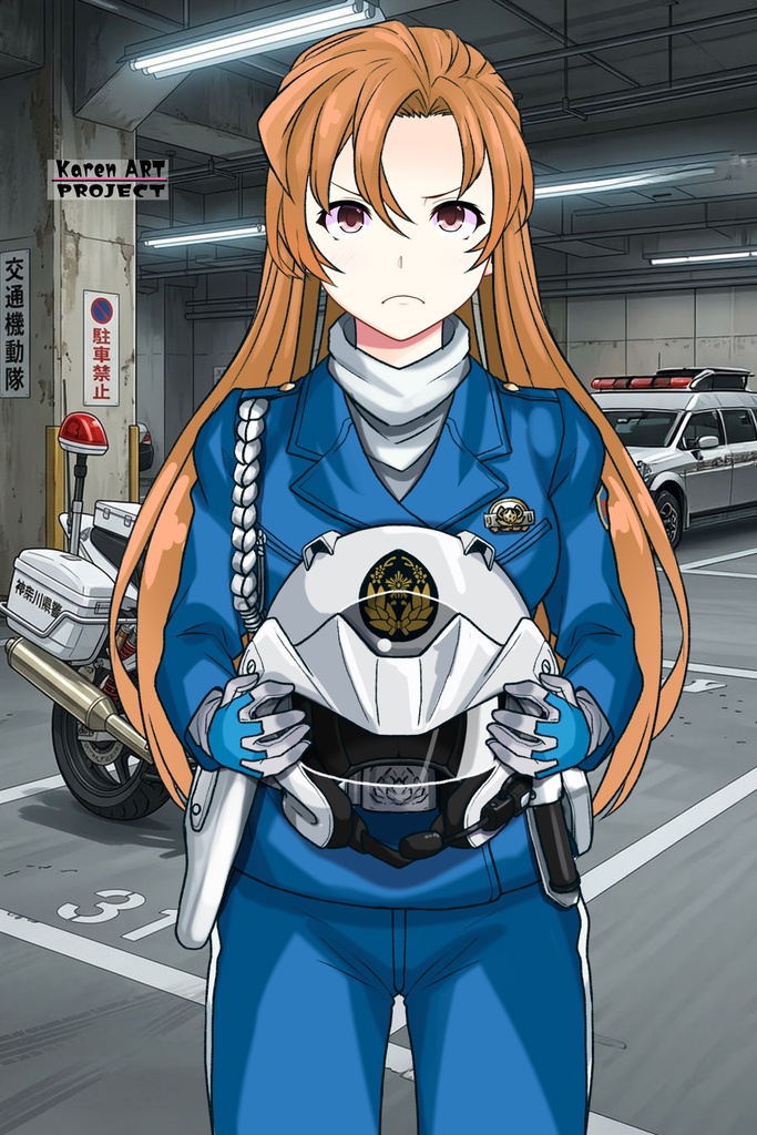 カレンちゃん+萩原千速のライダースーツ【名探偵コナン ハイウェイの堕天使-04】 正面 Front Angle Karen is wearing Chihaya Hagiwara's Motorcycle suit【Detective Conan: Fallen Angel Of The Highway-04】