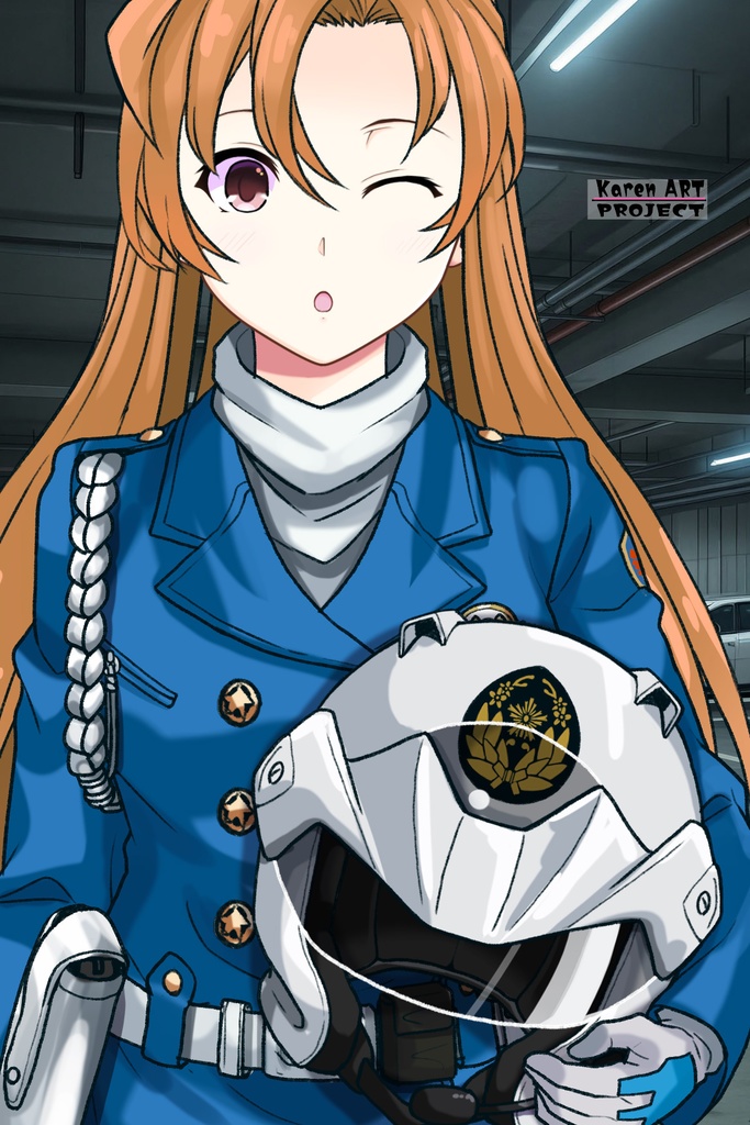 カレンちゃん+萩原千速のライダースーツ【名探偵コナン ハイウェイの堕天使-04】 正面 Front Angle Karen is wearing Chihaya Hagiwara's Motorcycle suit【Detective Conan: Fallen Angel Of The Highway-04】