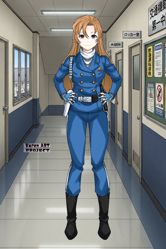 カレンちゃん+萩原千速のライダースーツ【名探偵コナン ハイウェイの堕天使-04】 正面 Front Angle Karen is wearing Chihaya Hagiwara's Motorcycle suit【Detective Conan: Fallen Angel Of The Highway-04】