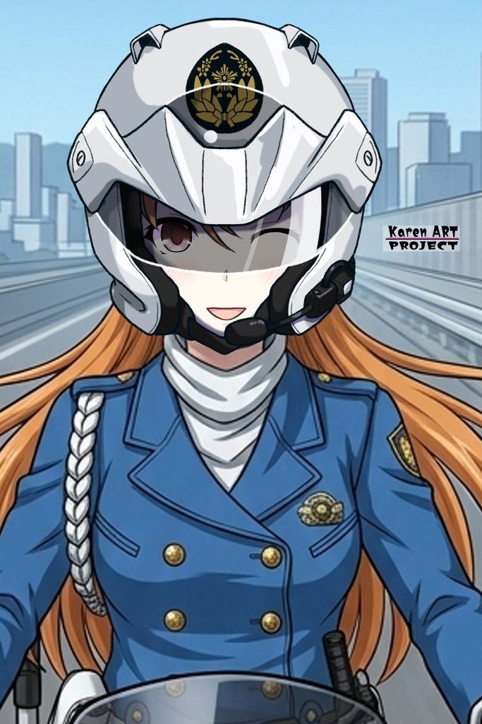 カレンちゃん+萩原千速のライダースーツ【名探偵コナン ハイウェイの堕天使-04】 正面 Front Angle Karen is wearing Chihaya Hagiwara's Motorcycle suit【Detective Conan: Fallen Angel Of The Highway-04】