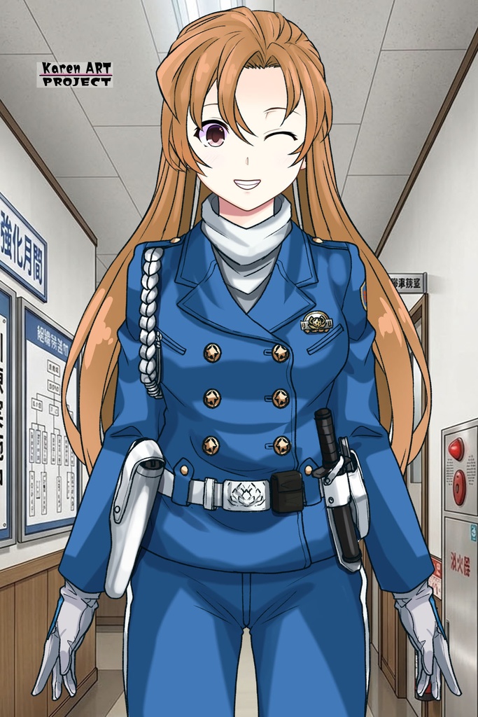 カレンちゃん+萩原千速のライダースーツ【名探偵コナン ハイウェイの堕天使-04】 正面 Front Angle Karen is wearing Chihaya Hagiwara's Motorcycle suit【Detective Conan: Fallen Angel Of The Highway-04】