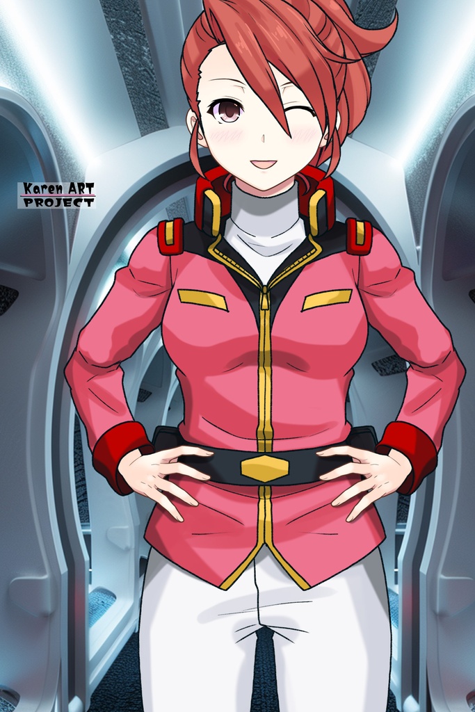 カレンちゃん+ビアンカ・カーライルの連邦軍制服【機動戦士ガンダム サンダーボルト-01】 Karen is wearing Bianca Carlyle's Formal Costume【Mobile Suit Gundam Thunderbolt-01】