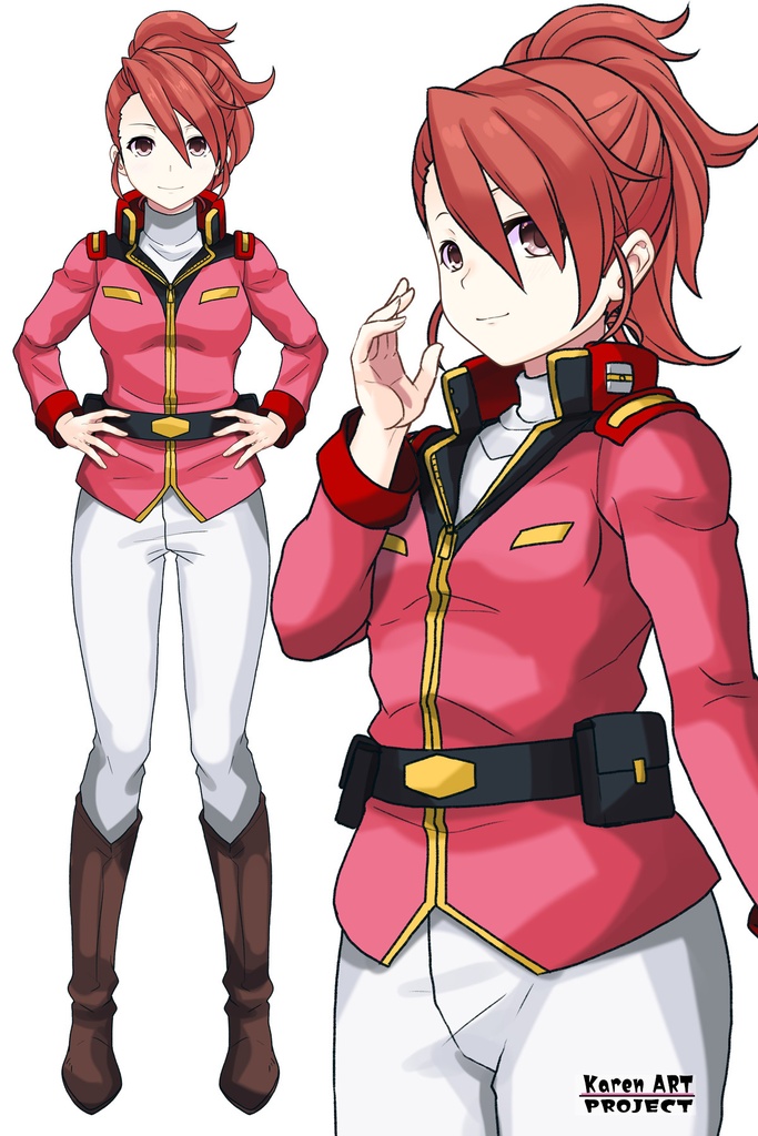 カレンちゃん+ビアンカ・カーライルの連邦軍制服【機動戦士ガンダム サンダーボルト-01】 Karen is wearing Bianca Carlyle's Formal Costume【Mobile Suit Gundam Thunderbolt-01】