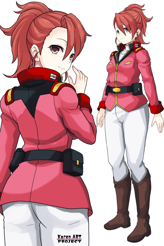 カレンちゃん+ビアンカ・カーライルの連邦軍制服【機動戦士ガンダム サンダーボルト-01】 Karen is wearing Bianca Carlyle's Formal Costume【Mobile Suit Gundam Thunderbolt-01】