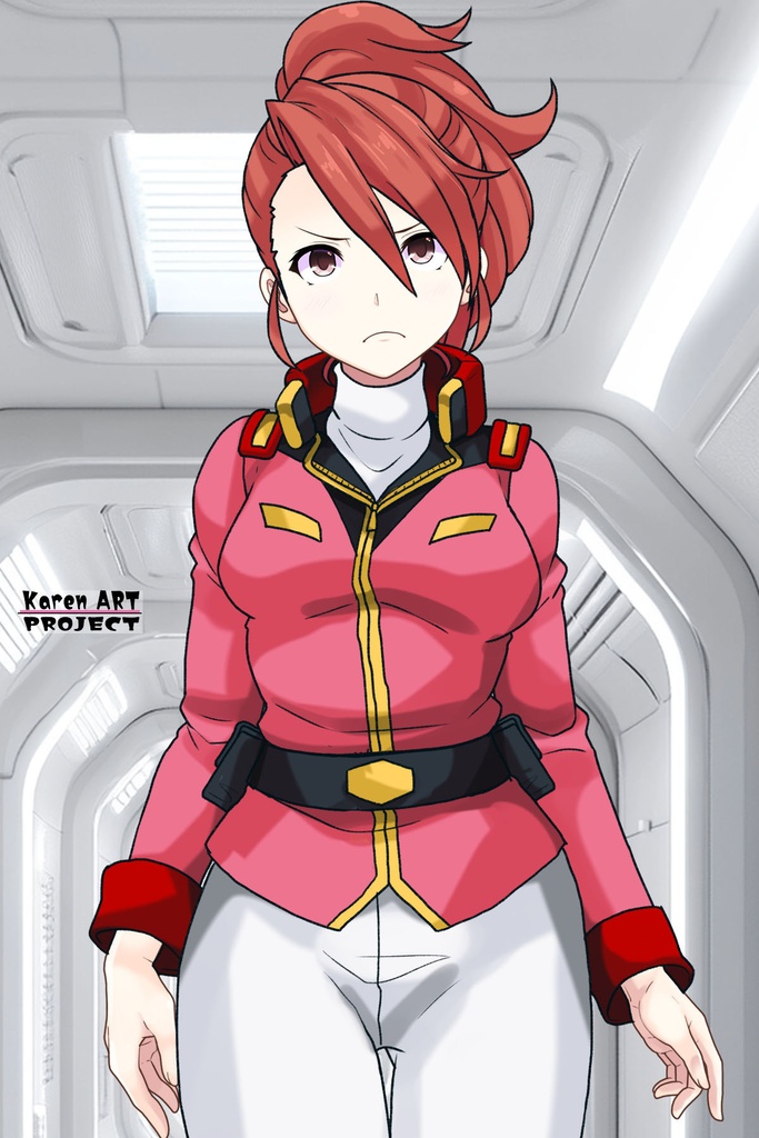 カレンちゃん+ビアンカ・カーライルの連邦軍制服【機動戦士ガンダム サンダーボルト-01】 Karen is wearing Bianca Carlyle's Formal Costume【Mobile Suit Gundam Thunderbolt-01】