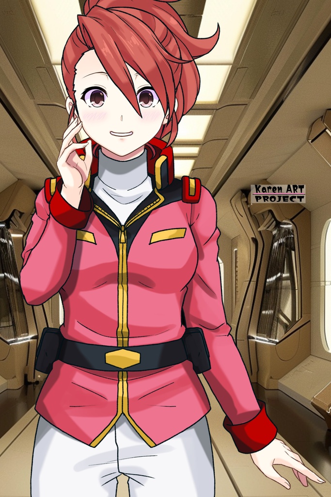 カレンちゃん+ビアンカ・カーライルの連邦軍制服【機動戦士ガンダム サンダーボルト-01】 Karen is wearing Bianca Carlyle's Formal Costume【Mobile Suit Gundam Thunderbolt-01】