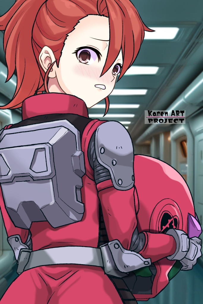 カレンちゃん+ビアンカ・カーライルのノーマルスーツ【機動戦士ガンダム サンダーボルト-03】 背面 Back Angle Karen is wearing Bianca Carlyle's Normal Suit【Mobile Suit Gundam Thunderbolt-03】
